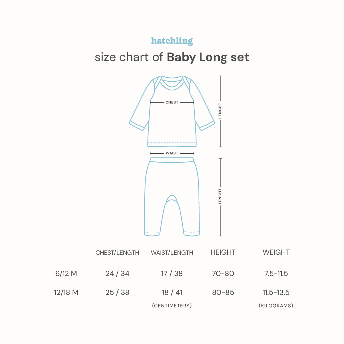 HATCHLING - Baby Long Set | Oyster